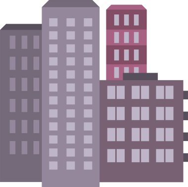 Beyaz arka planda izole bir şehir. Şehir caddesi, yakınlarda farklı boyutlarda, şekillerde ve renklerde evler var. Düz bilgi grafikleri. Vektör illüstrasyonu.