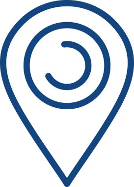 Beyaz arkaplanda konum simgesi izole edildi. Harita için ok işaretçisi. Düz bilgi grafikleri. Vektör illüstrasyonu.