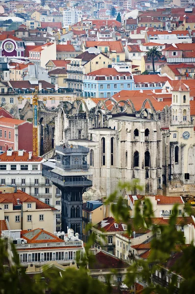 Lizbon kulede Santa Justa asansör görünümünü