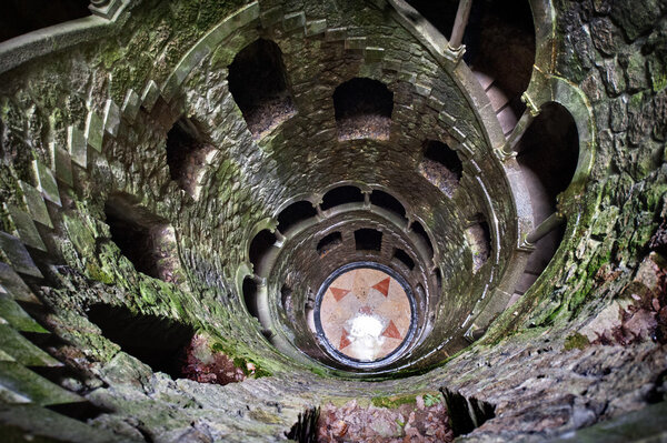 The Initiation well of Quinta da Regaleira in Sintra, Portugal