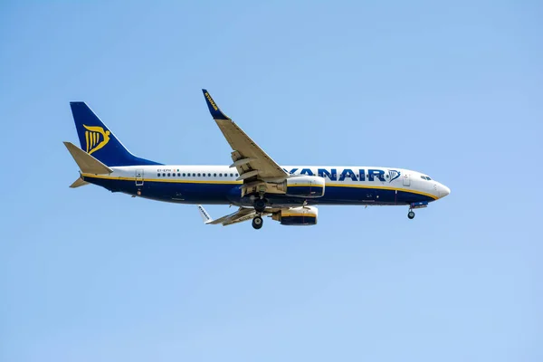 Boryspil Ukraine September 2020 Airplane Boeing 737 800 Ryanair Landing — Foto de Stock