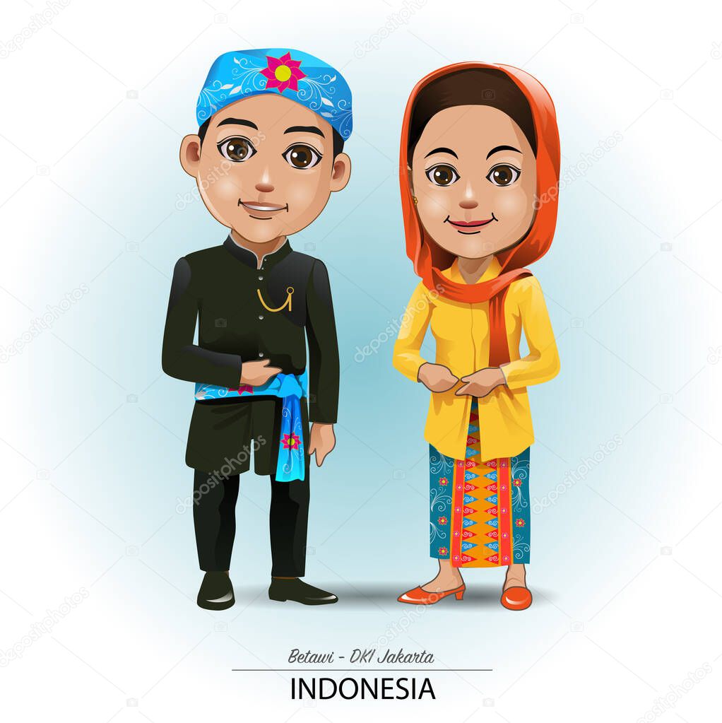 Vector illustration, Betawi or Jakarta traditional cloth.