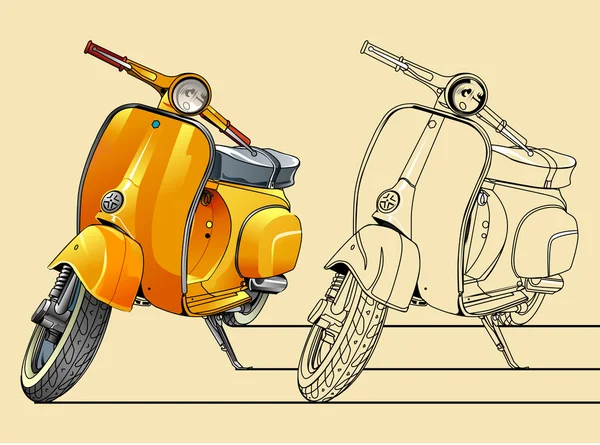 Vecchia Vespa — Vettoriale Stock