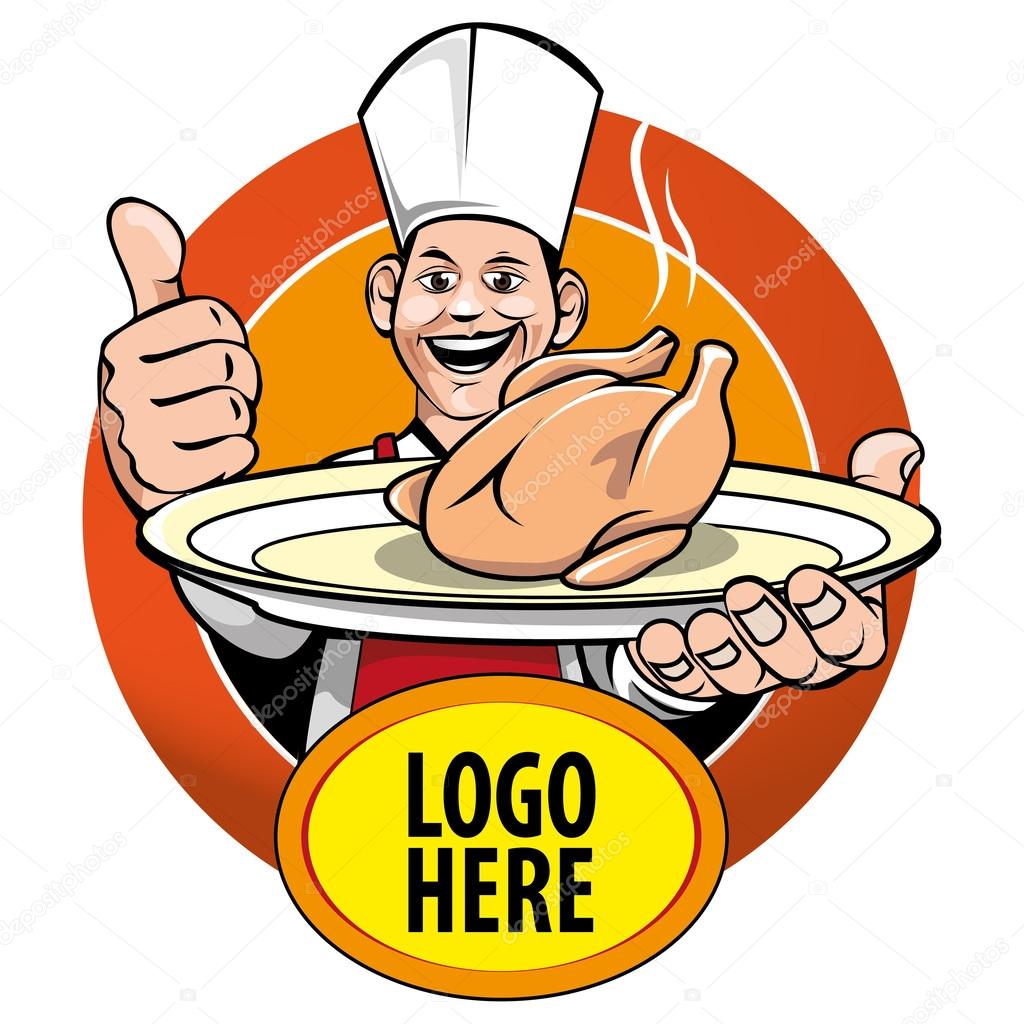 Icon or symbol for the restaurant with a basic menu Chicken