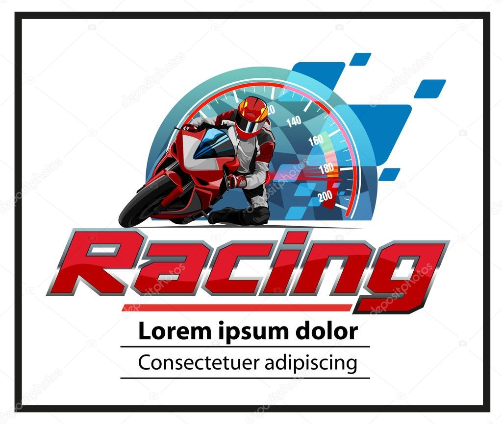 Logo templates for motorcycle racing event in vector graphic format