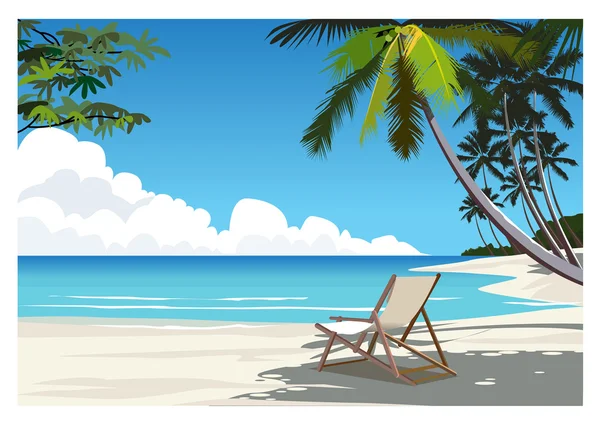 Hermosa playa — Vector de stock