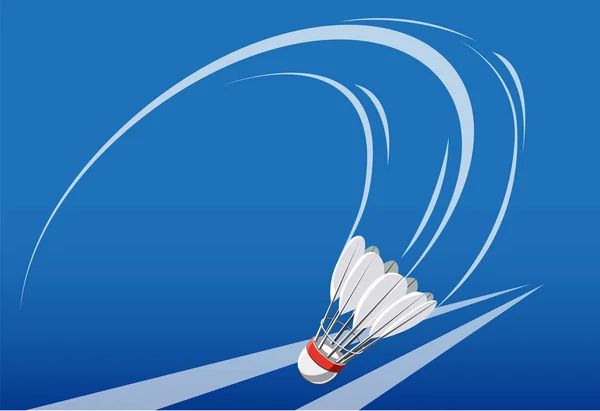 Badmintonbollen böjda drift och nedgång - Illustration — Stock vektor