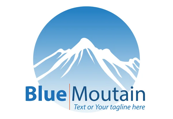 Logotipo de montaña azul o icono para la empresa en general — Archivo Imágenes Vectoriales