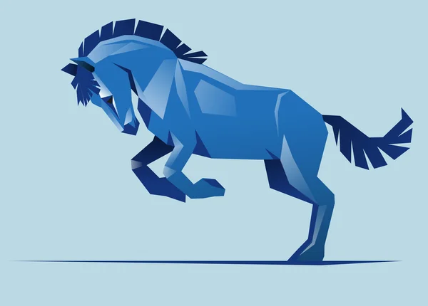 Caballo azul — Vector de stock