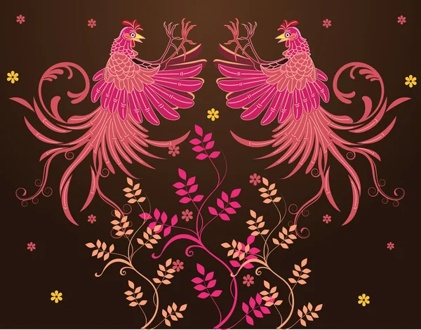 Rooster Fighting — Stock Vector