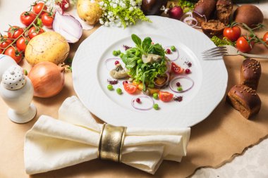 sıcak salatası patates, mantar