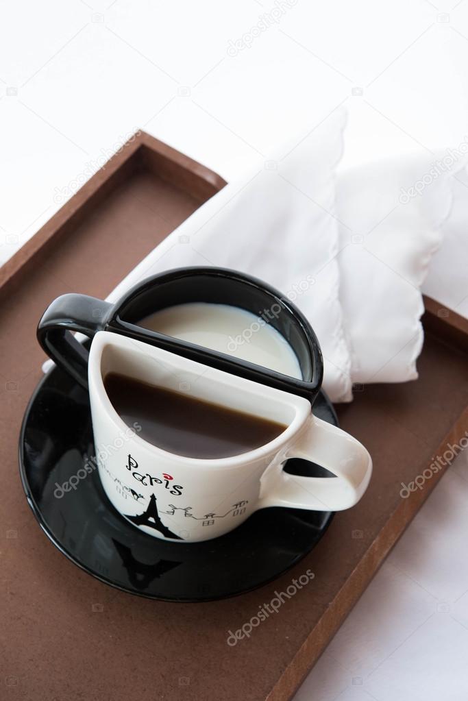 Coffee And Milk In Original Half Cups Stock Photo By C Enadin Coffee And Milk In Original Half Cups Stock Photo By C Enadin