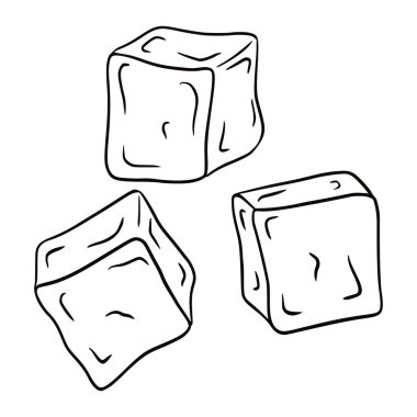 El Çekimi Buz Küpü Beyaz Arkaplanda İzole Edilmiş Vektör İllüstrasyonu