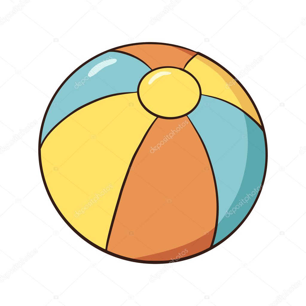 Line drawing colourful Inflatable Ball isolated vector illustration on white background. Flat style