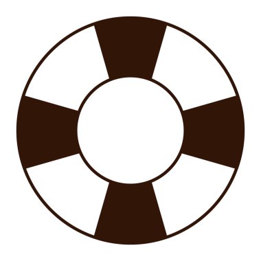 Yüzük Hattı Beyaz Arkaplanda İkonayı Ayırdı. Şişirilebilir yaşam şamandırası vektör deniz tatili düz simgesi, ince çizgi. Logo, web tasarımı, çıkartmalar, baskılar için ana hatlı plaj eğlence sembolü