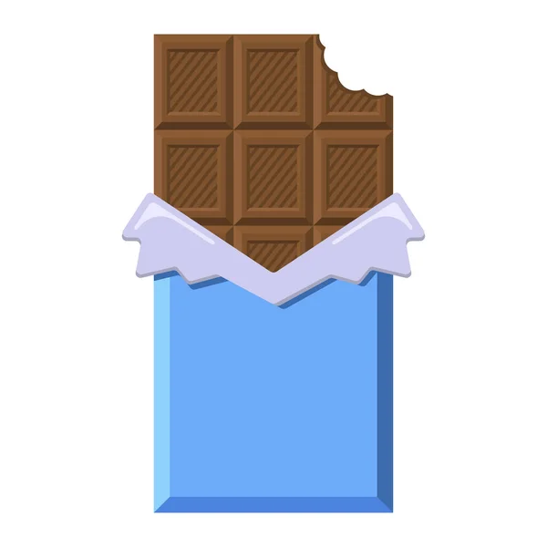 Gebissene Milchschokolade Geöffnetem Wickel Und Folie Flache Kakaobonbons Für Logo — Stockvektor