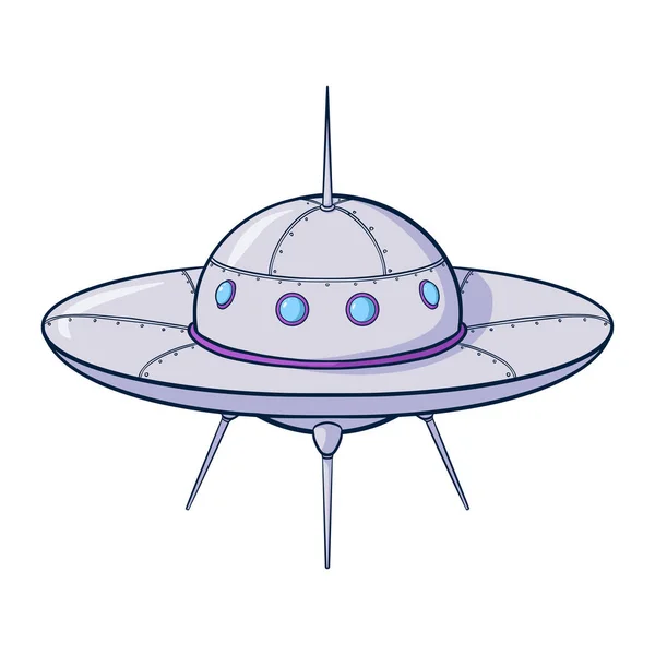 Cartoon Illustration Spaceship Inglés Plantilla Nave Espacial Dibujada Mano Para — Archivo Imágenes Vectoriales
