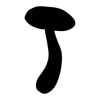Boletus Gölgesi. Logo, amblem, parmak izi, çıkartma, menü tasarımı ve dekorasyonu için el çizimi yenilebilir mantar silueti