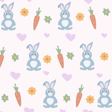 Paskalya, sevimli tavşanlarla kusursuz desenli..
