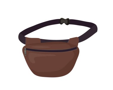 Bel çantasının vektör çizimi, bel çantası. Beyaz arka planda modaya uygun aksesuar görüntüsü. Sokak modası.