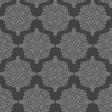 Kusursuz desen. Mandala sanat çizim süsü. Vektör el çizimi, çizgi sanatı. Dantel desenli. Kağıt, duvar kağıdı, kumaş için..