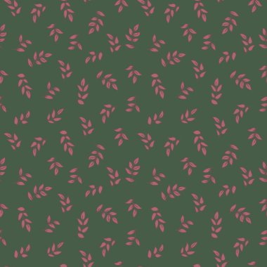 Kusursuz botanik desen. Yapraklı ağaç dalları, çayır otları. El çizimi. Pastel renkler. Kumaş, ambalaj kağıdı, ev dekorasyonu için yaz süsleri. Vektör.