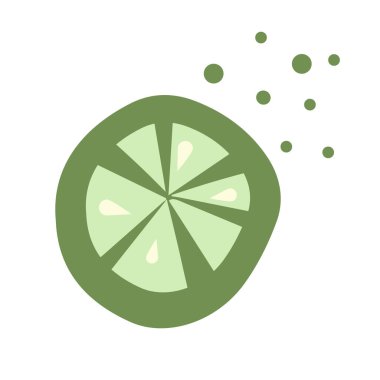 Taze meyve. limon dilimi. Vejetaryen yemeği. düz vektör illüstrasyonu, tasarımınız için element.