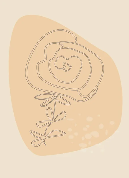 Sablon Egyszerű Formák Absztrakt Összetételével Rózsa Virág Lineáris Művészet Kollázs — Stock Vector