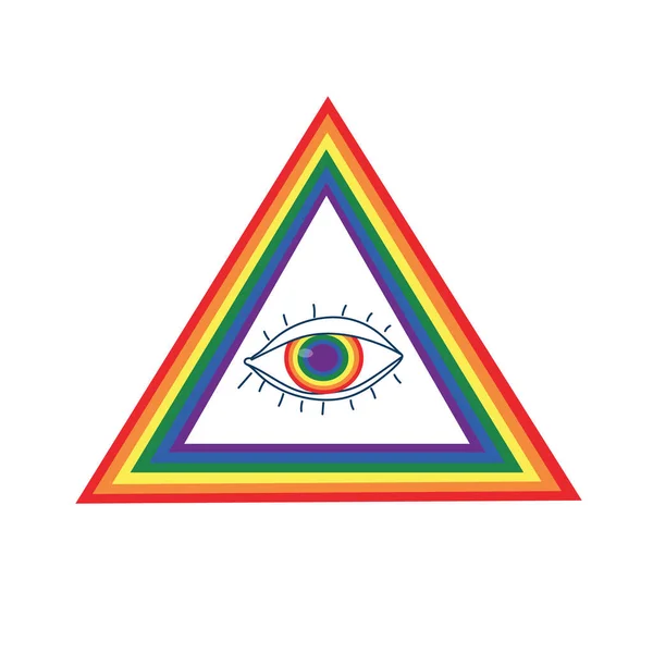 Кольори Символи Лгбт Спільноти Прапор Райдуги Всередині Очей Задньому Плані — стоковий вектор