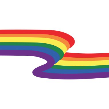 LGBT topluluğunun temsilcisi. Çok renkli gökkuşağı kurdelesi. Afişi geliştiriyorum. LGBTQ sembolleri ve renkleri. İnsan hakları ve hoşgörü. Mutlu gurur ayları. Kartpostal tasarımı, pankart tasarımı.