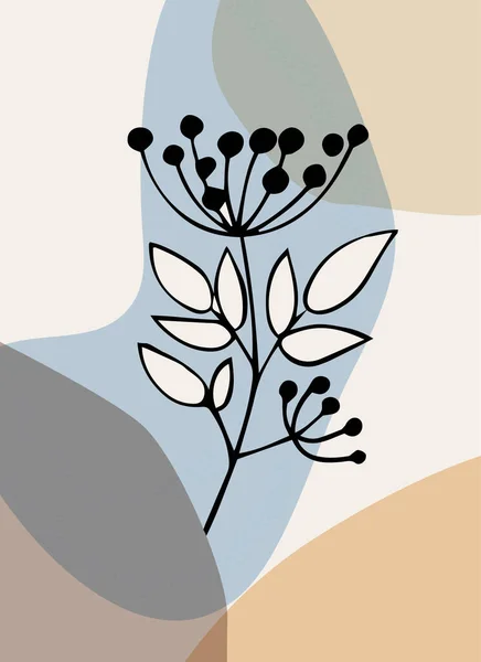 Motif Abstrait Formes Simples Organiques Élément Floral Botanique Naturel Style — Image vectorielle