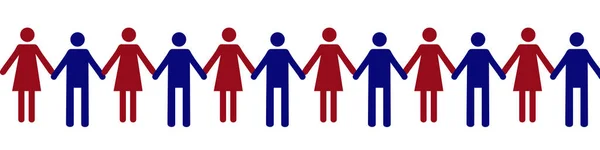 Pictograph Men Men Women Holding Hands United Community People Same — Stock Vector