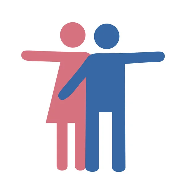 Люди значок. Плоска ікона сучасної пари. чоловік і жінка вказують в різних напрямках. Піктограма для шаблонів та веб-дизайну. Векторні — стоковий вектор
