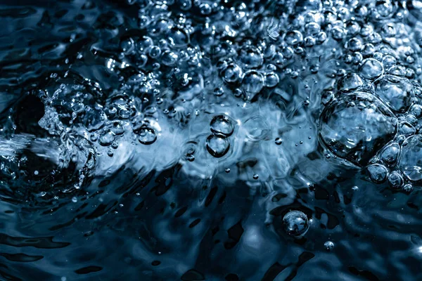 Wasserblasen Aus Nächster Nähe Leitungswasser Extreme Makro Nahaufnahme Leitungswasser Hochwertiges — Stockfoto