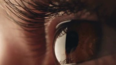 Yavaş çekimde göz kırpma ve 4K çözünürlükte aşırı yakın çekim