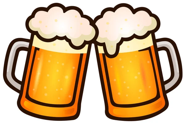 iki bardak bira köpük ile