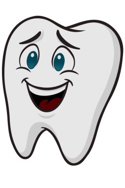 Gülümseyen yüzlü diş simgesi