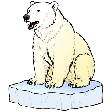 Kutup ayısı buz kütlesinin üzerinde oturur.