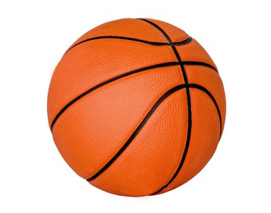 Beyaz zemin üzerinde basketbol topu.