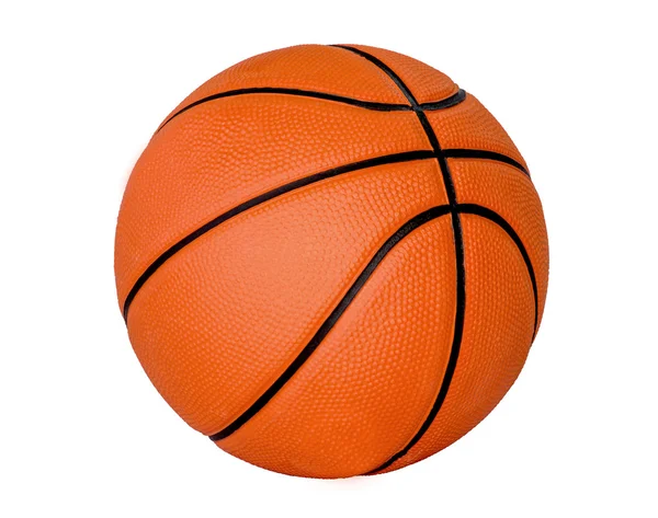 Баскетбольний м'яч над білим тлом . — стокове фото