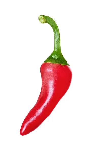 Rode Chili Peper Geïsoleerd Een Witte Achtergrond — Stockfoto