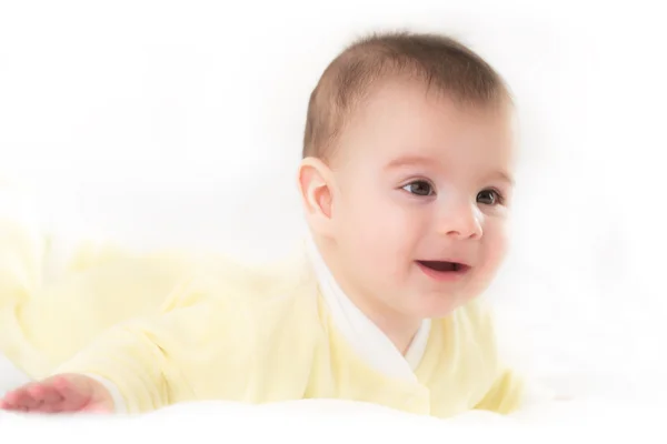 Cute baby boy on white background. — Stock Photo, Image