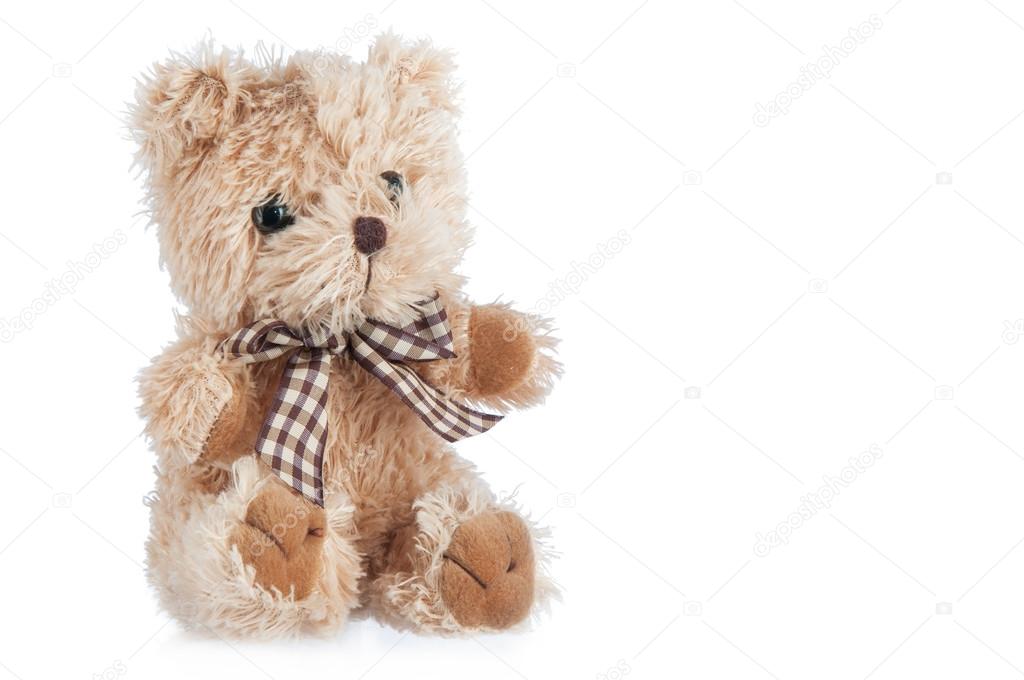 Teddy-bear toy isolated on a white background.