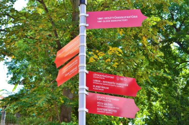 Parkta yön gösteren oklar