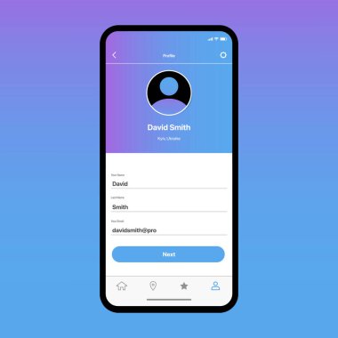 Profil Ekranım. Hesap bilgi arayüzü. Mobil Uygulama