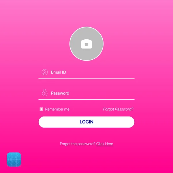 Sign In Screen Rose Gradient UI Concept. Authorization Login Form Interface in Mobile or Web Application — Stock Vector