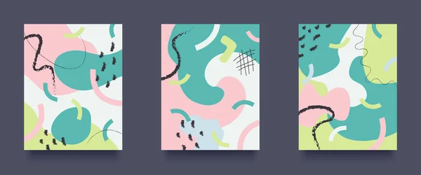 Creative Abstrakt Bakgrund Set. Handritade olika doodle objekt och former. Uppsättning abstrakta mönster — Stock vektor