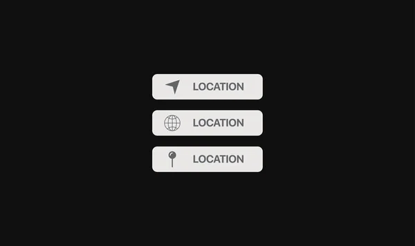 Location buttons and icons. Social media elements. Lower thirds set. — Stock Vector