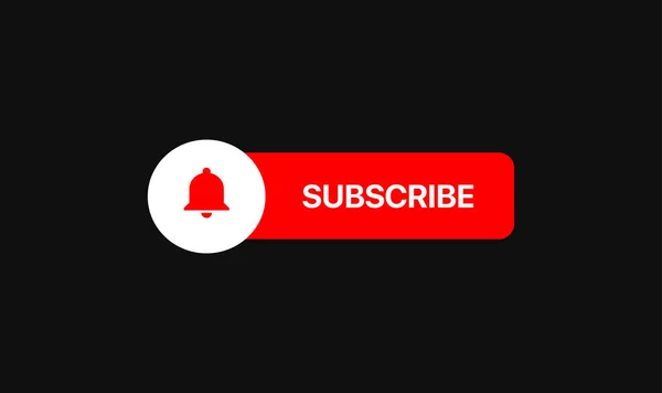 Video Service Subscribe Button. Unteres Drittel, Glockensymbol. Vektorillustration auf schwarzem Hintergrund — Stockvektor