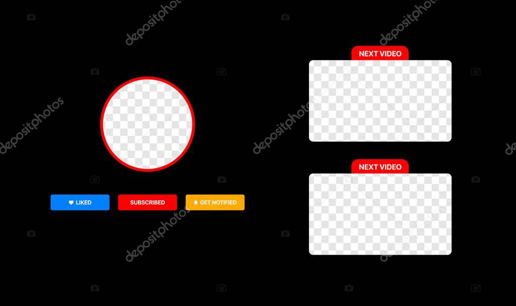 Video Service template. Next Video. Clean Vector Wireframe For Your Vlog. Next Episode